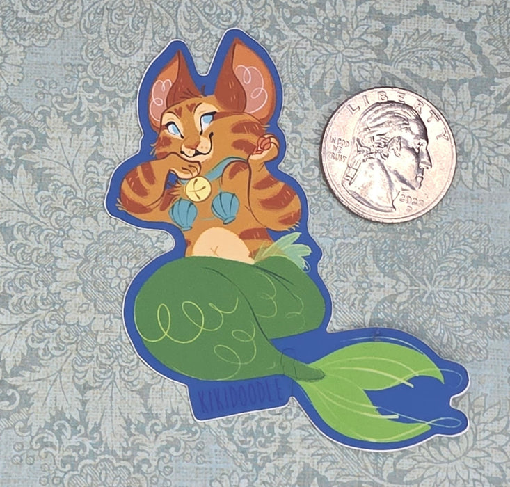 Orange Tabby Purrmaid - Vinyl Sticker