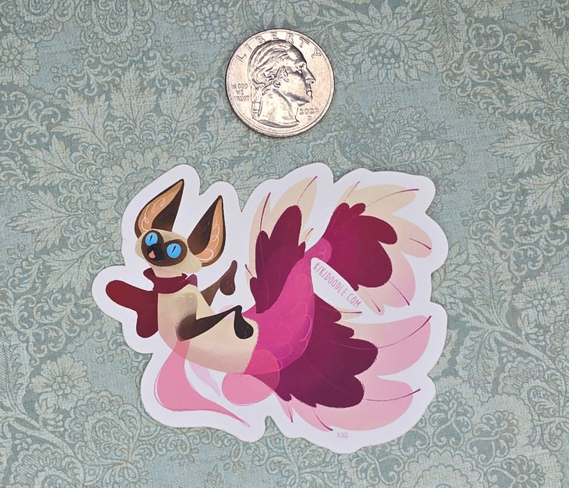 Siamese Beta Purrmaid Blep - Vinyl Sticker