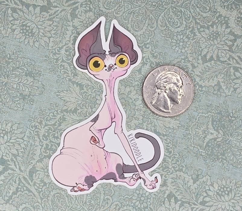 Goblin Gandalf Sphynx Cat - Vinyl Sticker