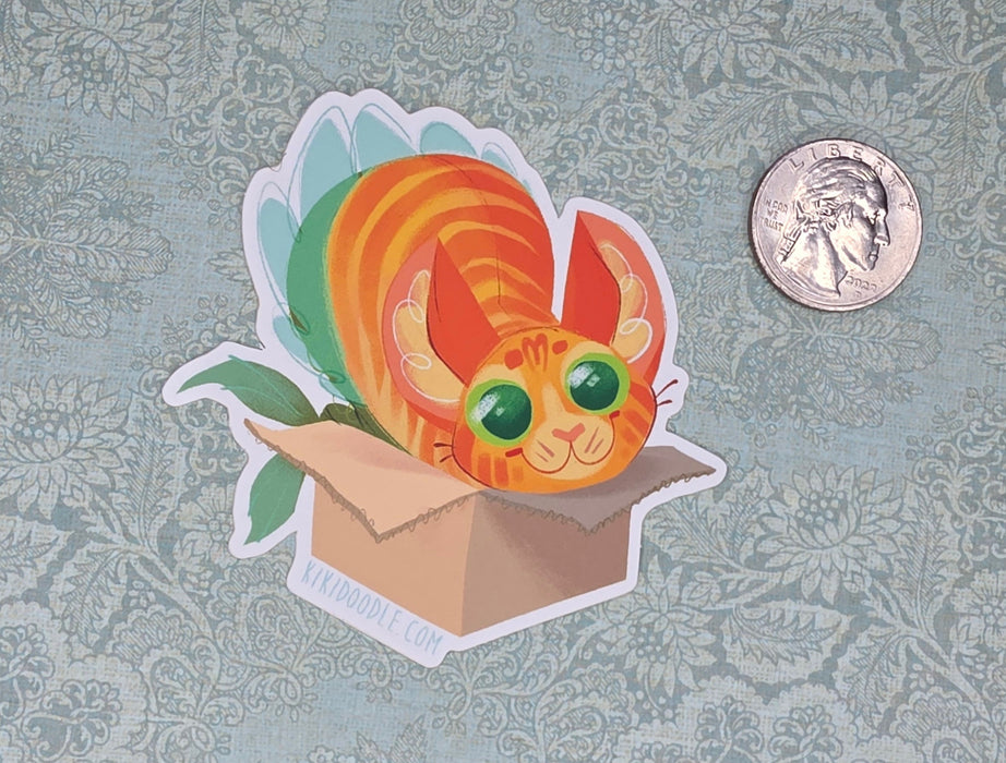 Box Orange Tabby Purrmaid - Vinyl Sticker