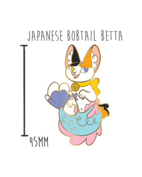 Japanese Bobtail Betta - Enamel Pin