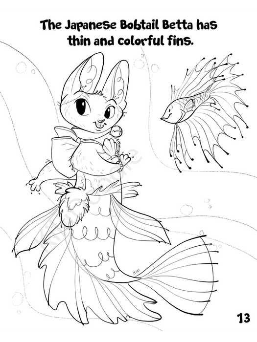 Digital Download PDF Purrmaids: All Around the World - A coloring book