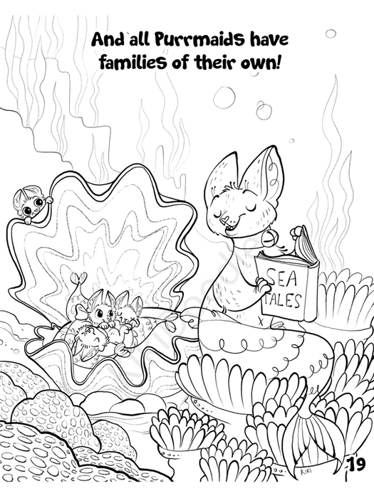 Digital Download PDF Purrmaids: All Around the World - A coloring book