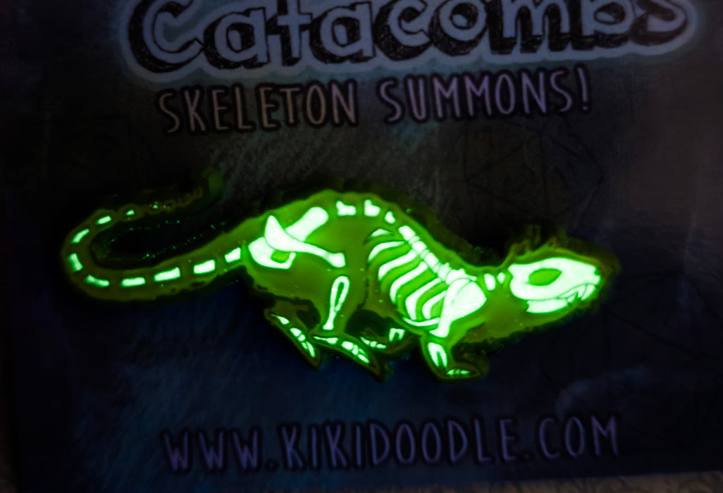 Skeletal Rat Summon - Glow in the Dark Enamel Pin