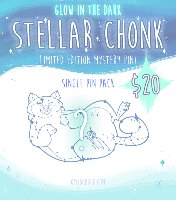 SINGLE PACK Stellar Chonk - Glow in the Dark Limited Edition Mystery Bag Enamel Pins