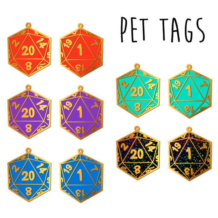 Custom Pet Tag - D20 (Nat 1 or Nat 20)