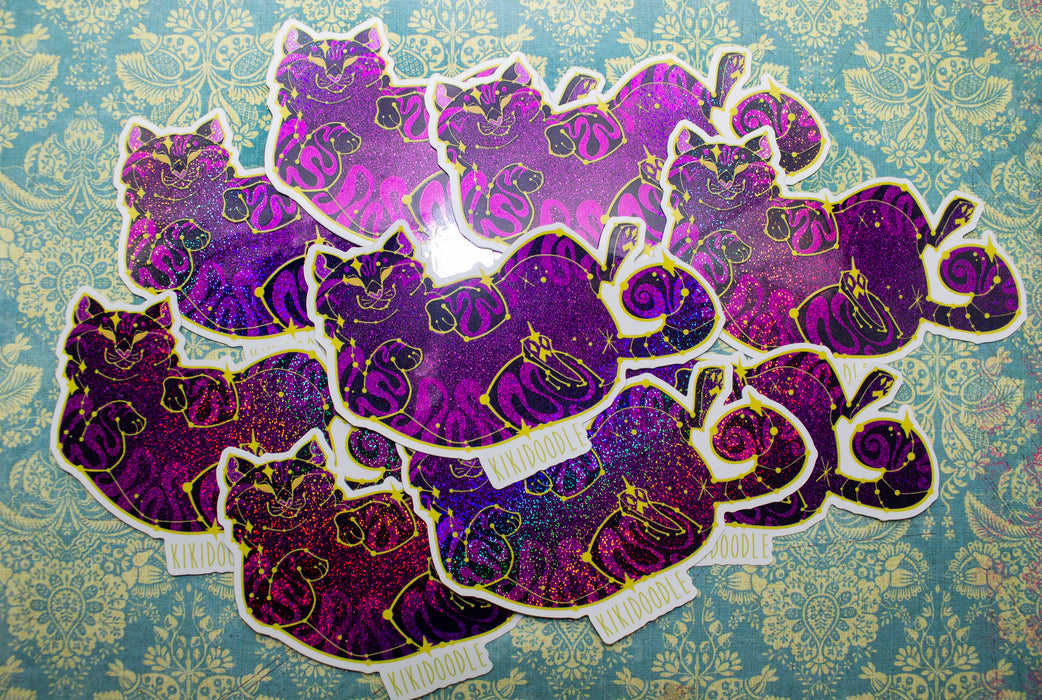 Stellar Chonk Nebula - Holographic Vinyl Sticker