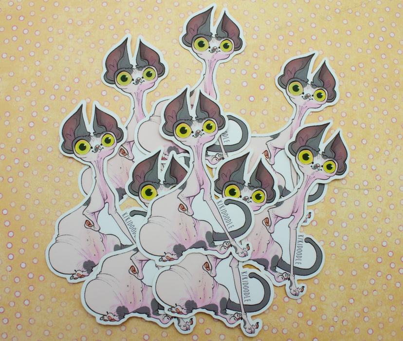 Goblin Gandalf Sphynx Cat - Vinyl Sticker