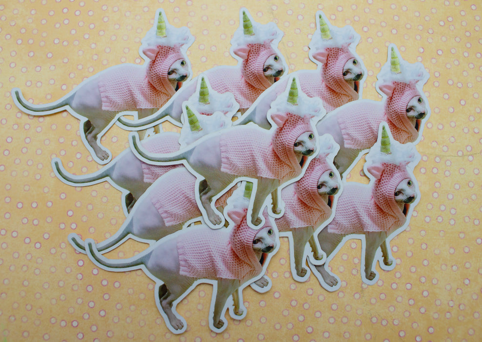 Gandalf Mewnicorn - Sphynx Cat - Vinyl Sticker