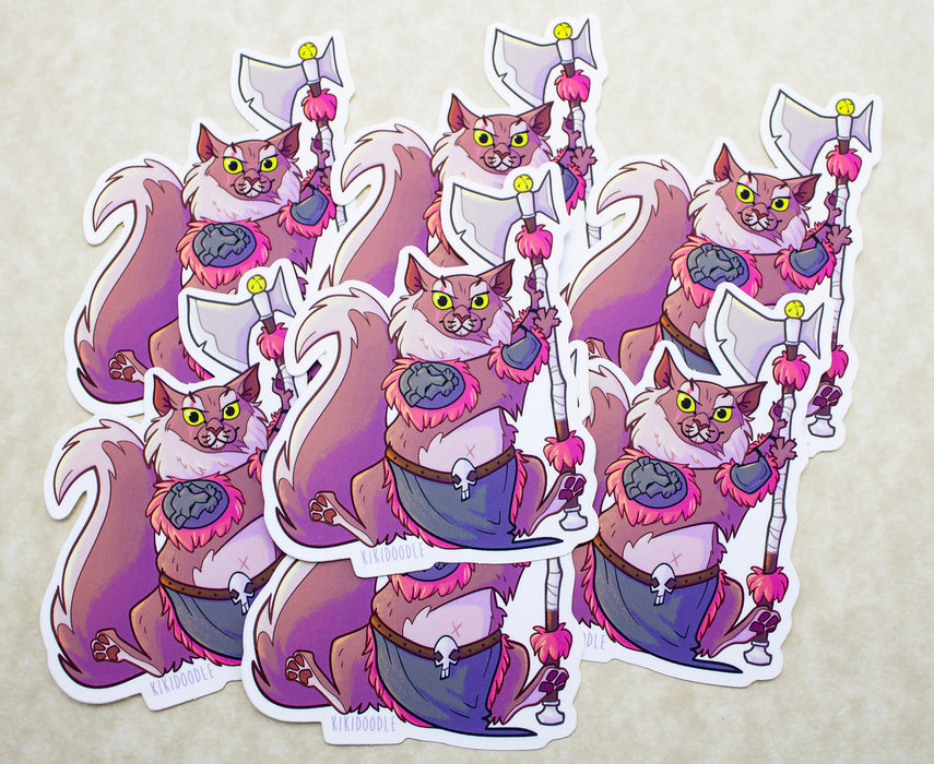Barbarian Norwegian Forest Cat - Vinyl Sticker