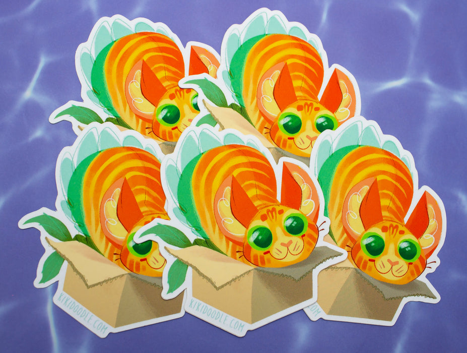 Box Orange Tabby Purrmaid - Vinyl Sticker