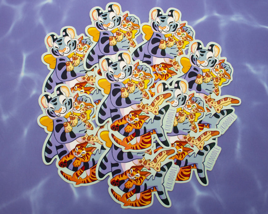 Toygershark Purrmaid & Friends Hug - Vinyl Sticker