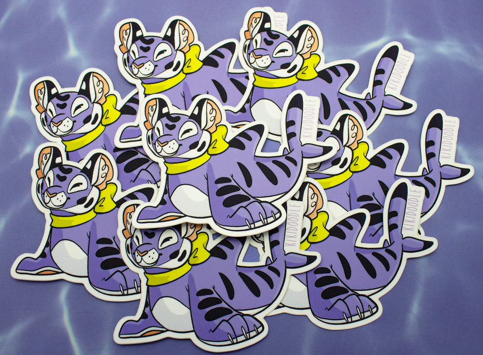 Blue Toygershark Purrmaid - Vinyl Sticker