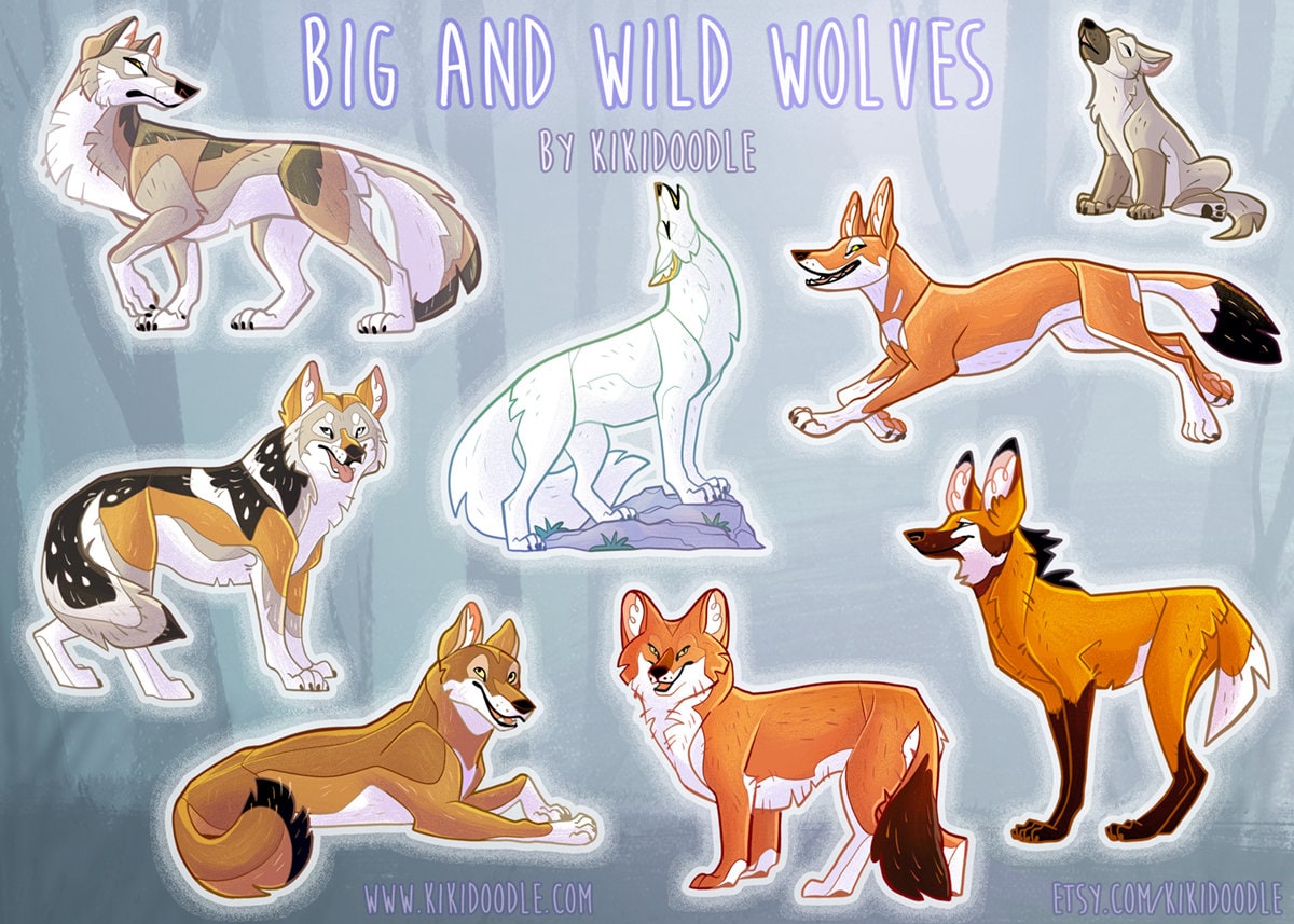 Wolves - Vinyl Sticker Sheet– KikiDoodle