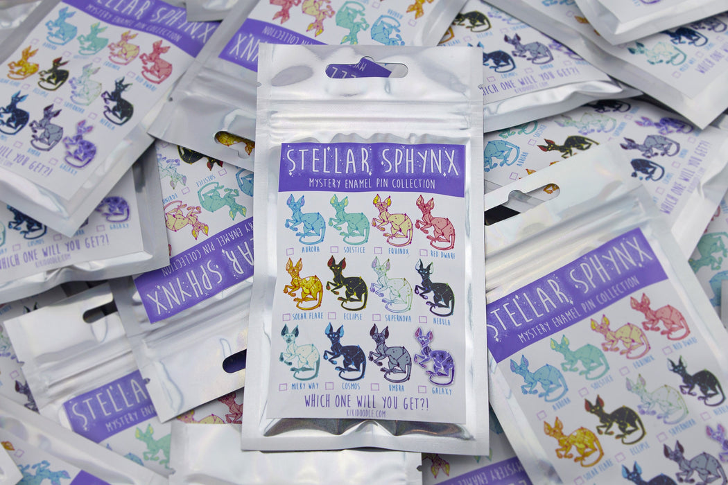 SINGLE PACK Stellar Sphynx Cat - Glow in the Dark Limited Edition Mystery Bag Enamel Pins
